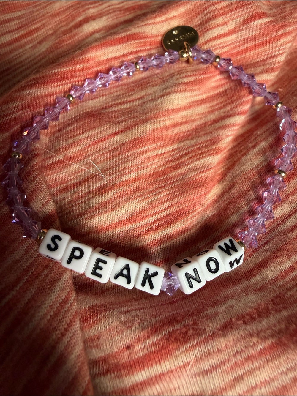 Little Words Project Speak Now Lavender Beaded Message Bracelet
